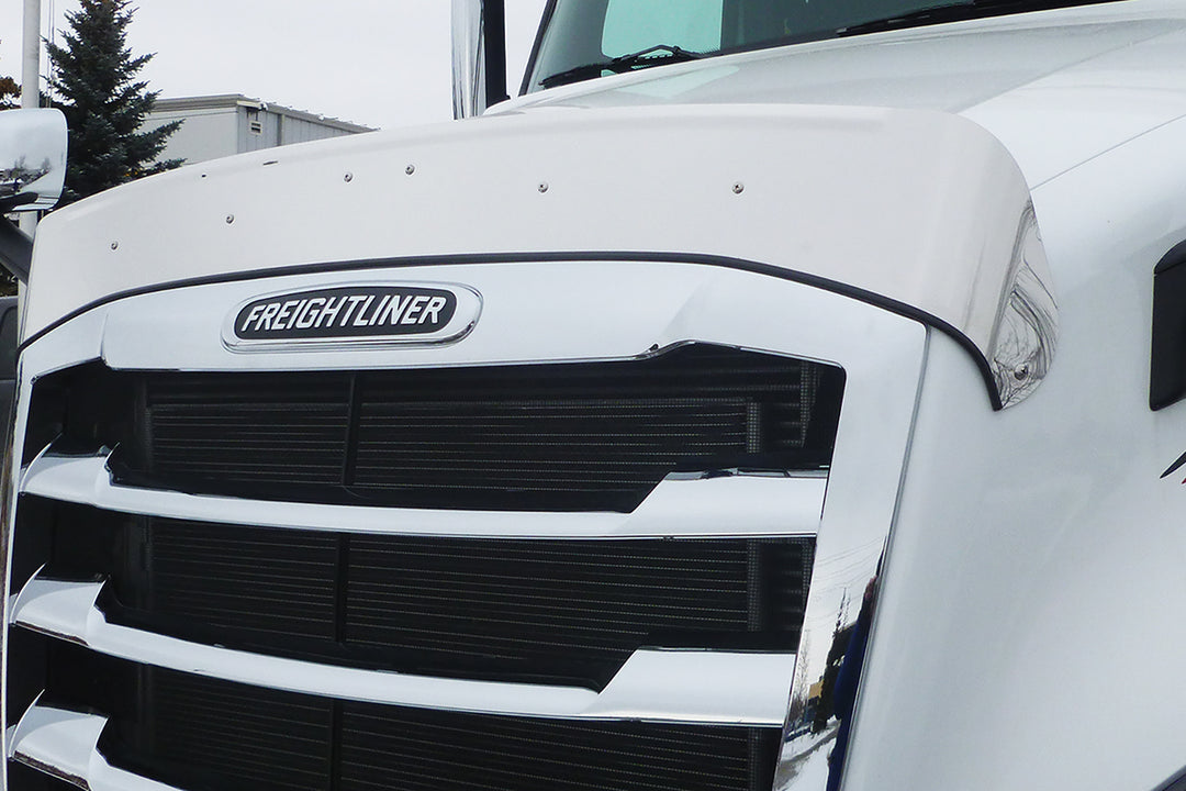 430 Stainless Steel Bug Shield With Hood Tilt Handle For 2018-2024 Freightliner Cascadia