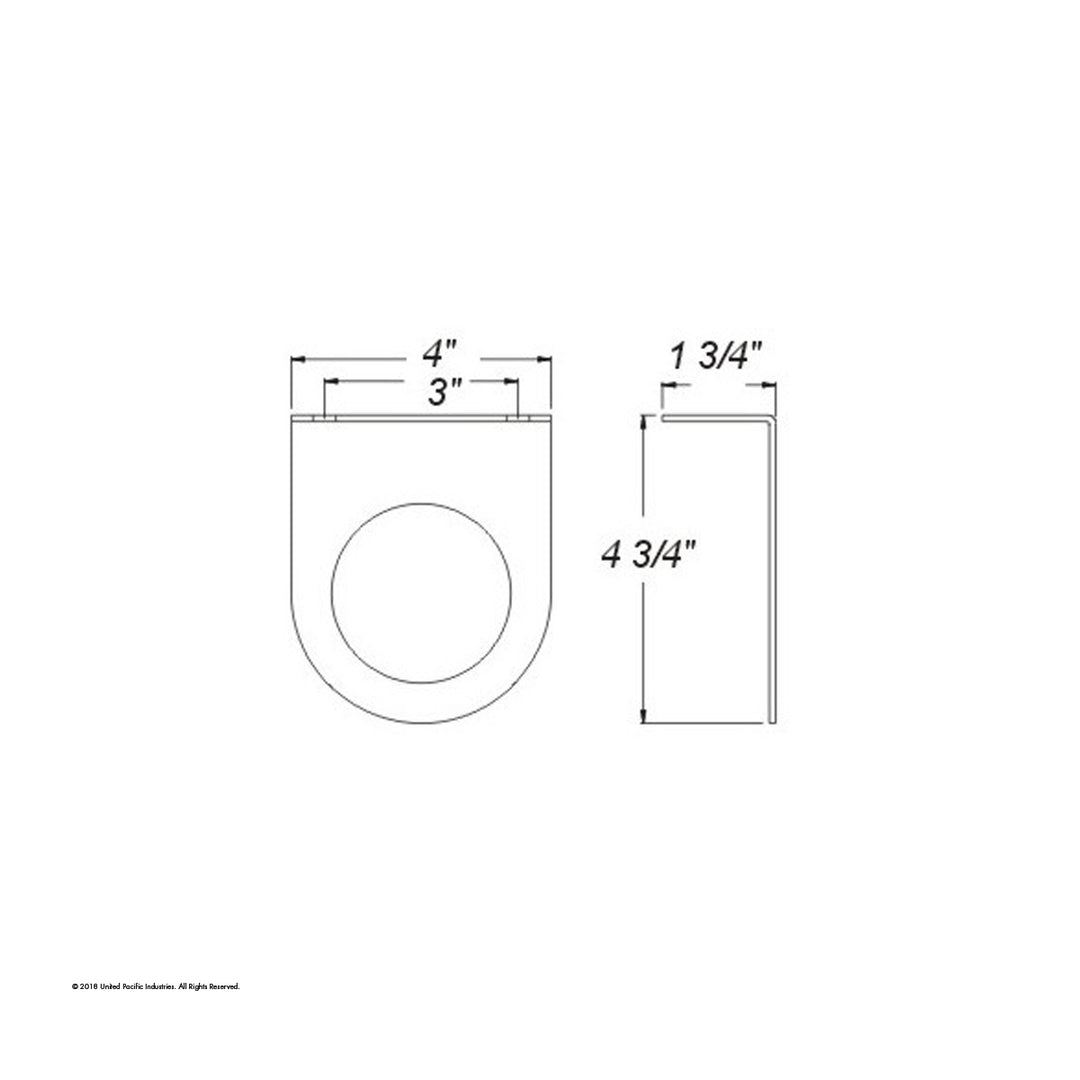 2-1/2" Black Light Bracket With Flange - 1 Hole