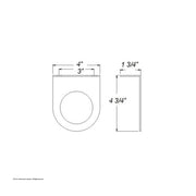 2-1/2" Black Light Bracket With Flange - 1 Hole
