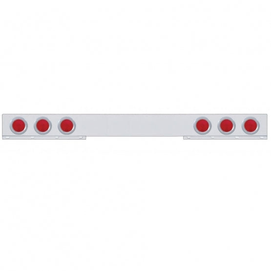 Stainless 1 Piece Rear Light Bar With 6X 4" Lights &amp; Bezels