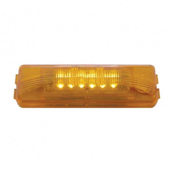12 LED Rectangular Light (Clearance/Marker) - Amber LED/Amber Lens