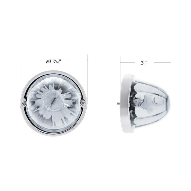 Star-Burst Glass Watermelon Light Flush Mount Kit-White LED/Clear Lens
