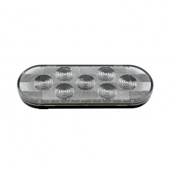 7 LED Oval Light (Stop, Turn &amp; Tail) - Red LED/Clear Lens