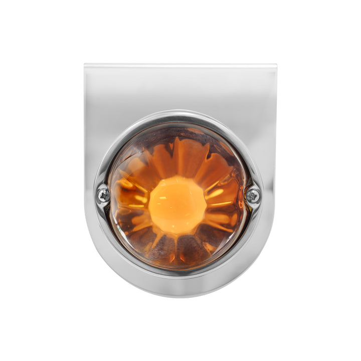 Dual Function Glass Watermelon Light With Stainless Steel Light Bracket Kit With LED Bulb-Amber