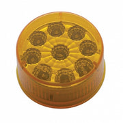 9 LED 2" Round Reflector Light (Clearance/Marker) - Amber LED/Amber Lens