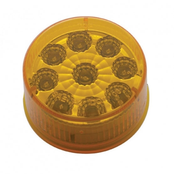 9 LED 2" Round Reflector Light (Clearance/Marker) - Amber LED/Amber Lens