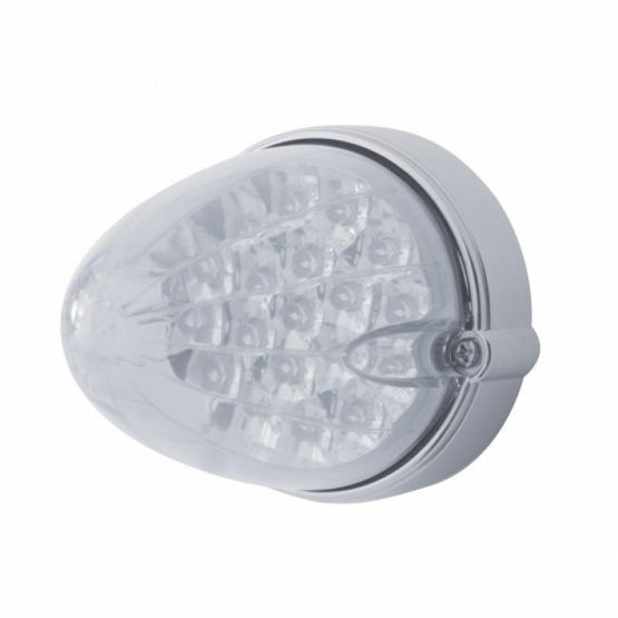 Fog Light Cover With 19 LED Reflector Light &amp; Visor For 2007-17 KW T660 (Driver) - Amber LED/ Clear Lens