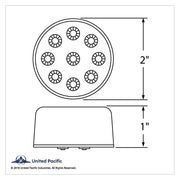 9 LED 2" Round Reflector Light Kit (Clearance/Marker) - Red LED/Red Lens