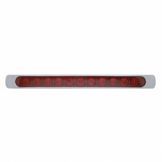 11 LED 17" Light Bar (Stop, Turn &amp; Tail) With Chrome Bezel - Red LED/Red Lens