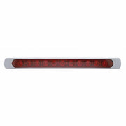 11 LED 17" Light Bar (Stop, Turn & Tail) With Chrome Bezel - Red LED/Red Lens