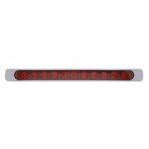 11 LED 17" Light Bar (Stop, Turn & Tail) With Chrome Bezel - Red LED/Red Lens