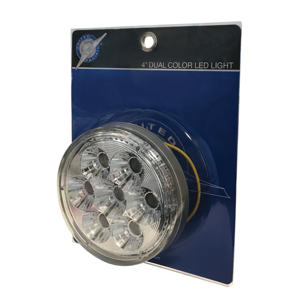 14 LED 4" Round Double Fury Light (Stop, Turn & Tail) - Red & Amber LED/ Clear Lens