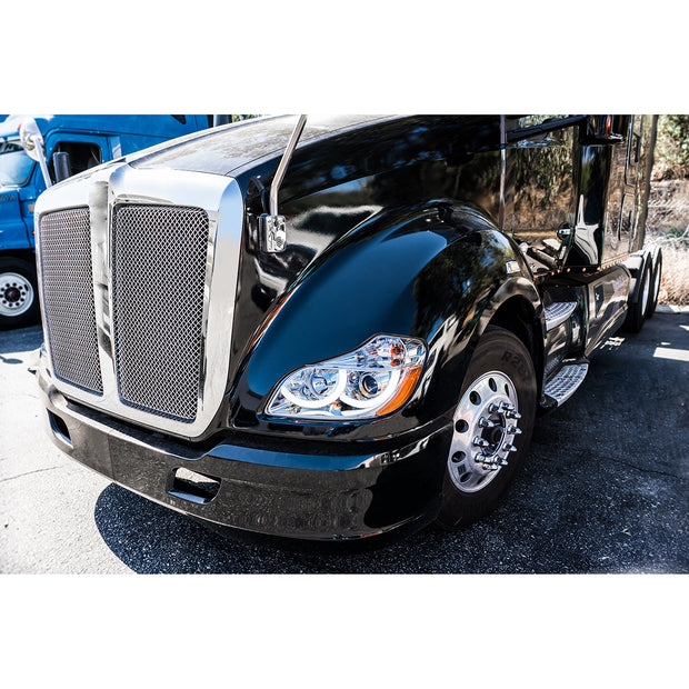 Chrome Projection Headlight With LED Position Light For 2013-2021 Kenworth T680 - Driver