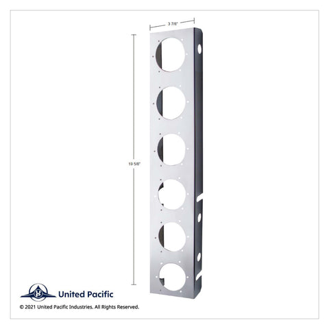Stainless Front Air Cleaner Bracket With 12X 2" Flat Lights & Grommets For Peterbilt (Pair)
