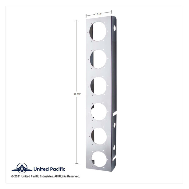 Stainless Front Air Cleaner Bracket With 12X 2" Flat Lights & Grommets For Peterbilt (Pair)