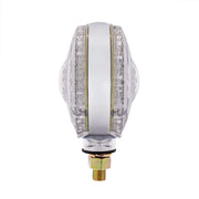 88 LED Single Stud Double Face Turn Signal Light - Amber & Red LED/Clear Lens