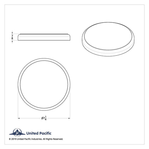 Chrome 7-¼" Round Speaker Cover For Peterbilt 389 (2008+), 388 (2008-2014), 379/378/335/330 (1995-2000), Snap-On