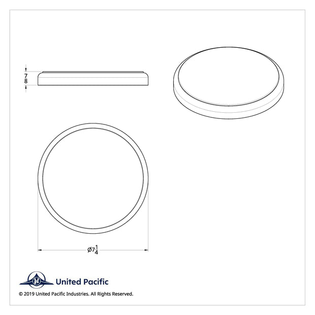 Chrome 7-¼" Round Speaker Cover For Peterbilt 389 (2008+), 388 (2008-2014), 379/378/335/330 (1995-2000), Snap-On