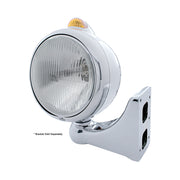 Stainless Steel Guide 682-C Headlight H4 & Dual Mode LED Signal - Amber Lens