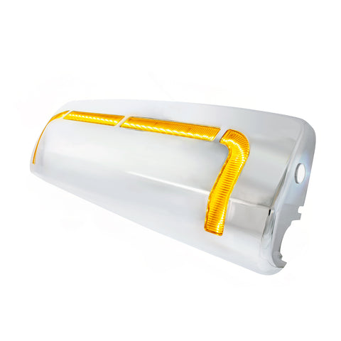 59 LED Chrome Mirror Cover With Sequential LED For 2012-2024 Volvo VNL - Driver