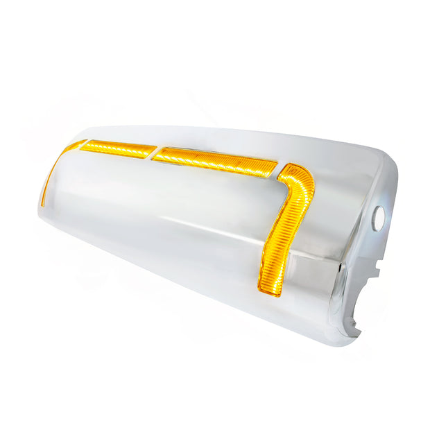 59 LED Chrome Mirror Cover With Sequential LED For 2012-2024 Volvo VNL - Driver