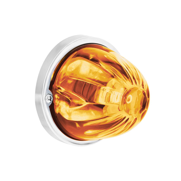 Star-Burst Glass Watermelon Light Flush Mount Kit-Amber LED/Clear Lens