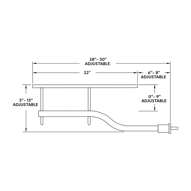 29" 430 Stainless Steel Universal Standard Duty Full Tandem Fender Mounting Arm Kit (Pair)