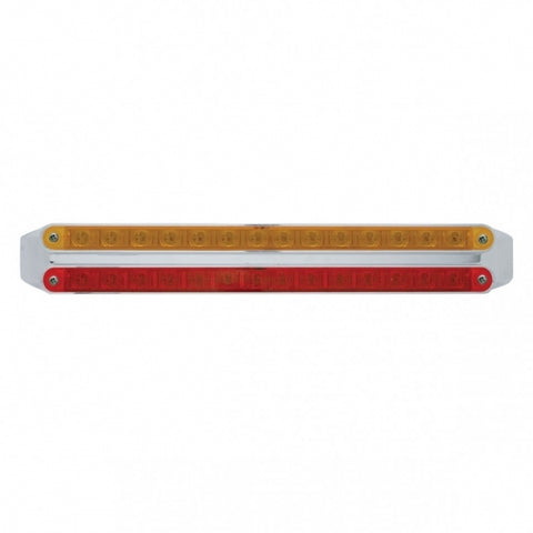 Dual 14 LED 12" Light Bars - Amber & Red LED/Amber & Red Lens