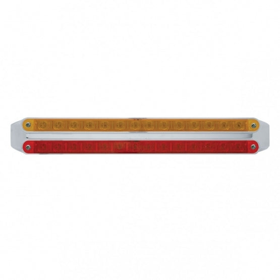 Dual 14 LED 12" Light Bars - Amber & Red LED/Amber & Red Lens