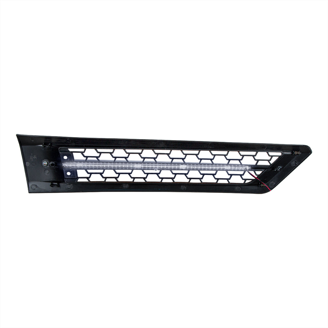 Hood Air Intake Grille With White LED For 2018-2024 Freightliner Cascadia 126 - Driver