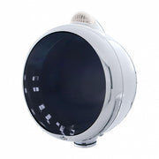 Chrome Guide 682-C Headlight No Bulb With LED Signal - Amber LED/Clear Lens