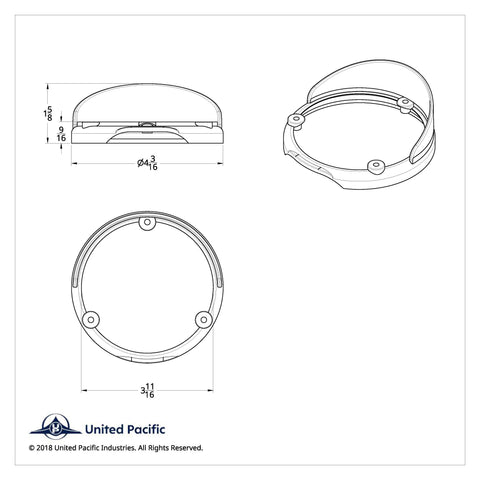 Round Double Face Light Bezel With Visor For Lights Mounted Upside Down - Fits 38113 Series