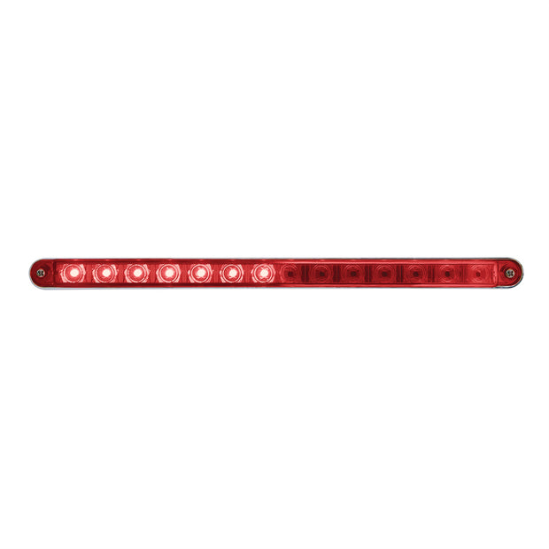 14 LED 12" Sequential Light Bar With Bezel - Red LED/Red Lens