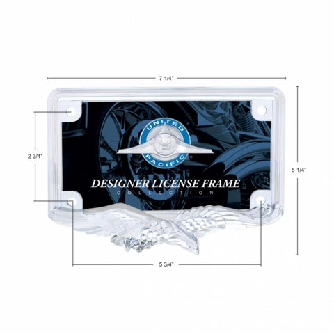 Eagle Motorcycle License Plate Frame - Chrome