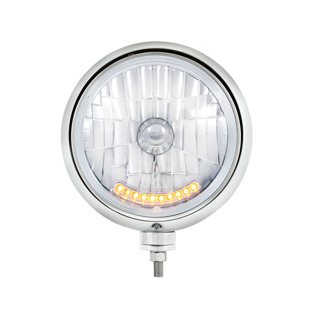 Black Guide 682-C Style Headlight H4 Bulb With 10 Amber LED
