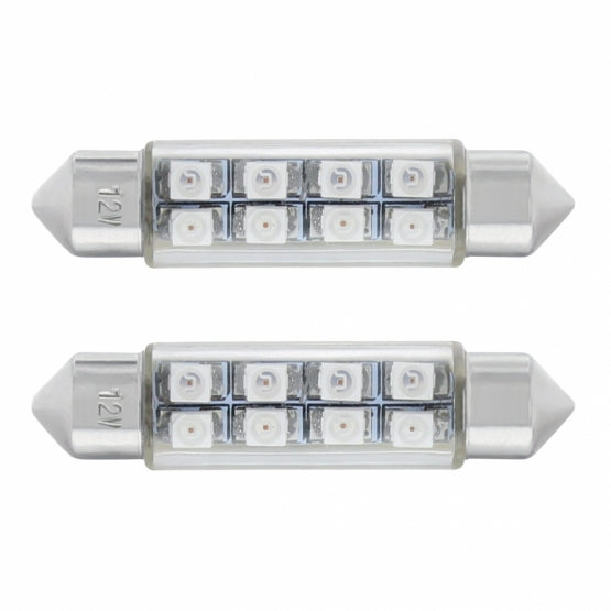 8 SMD High Power Micro LED 211-2 Dome Light Bulb - Amber (2-Pack)