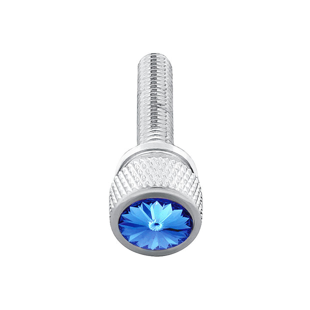 1-3/16" Long M6-1.0 Dash Screw With Crystal For Kenworth - Blue Crystal(12-Pack)