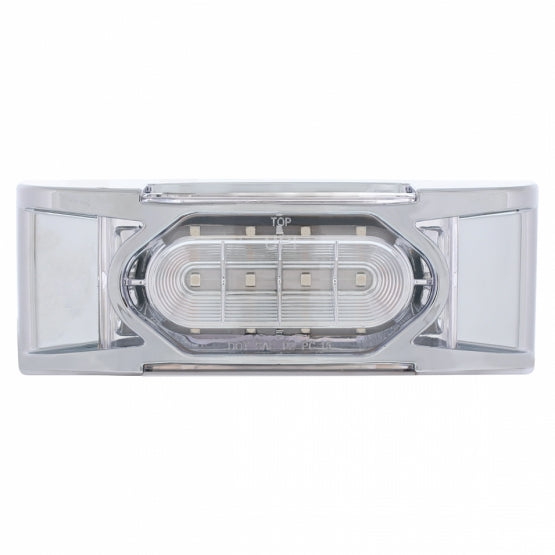 16 LED Reflector Light (Clearance/Marker) With Chrome Bezel - Red LED/Clear Lens