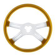18" Vibrant Color 4 Spoke Steering Wheel - Electric Yellow