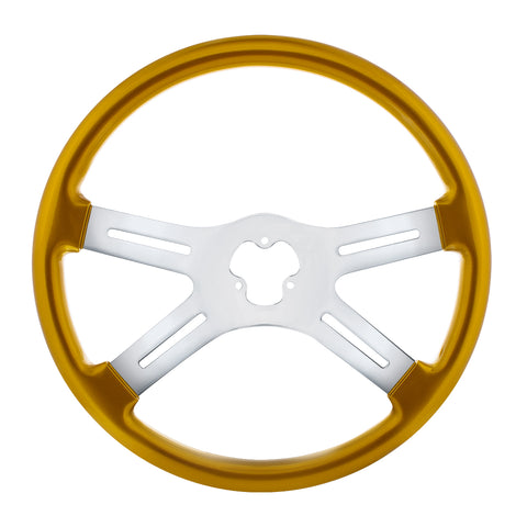 18" Vibrant Color 4 Spoke Steering Wheel - Electric Yellow