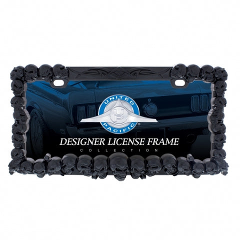 Skull License Plate Frame - Black