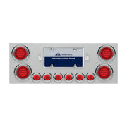 SS Rear Center Panel With 4X 21 LED 4" GloLight & 6X 6 LED 2" GloLight & Bezels -Red LED & Lens