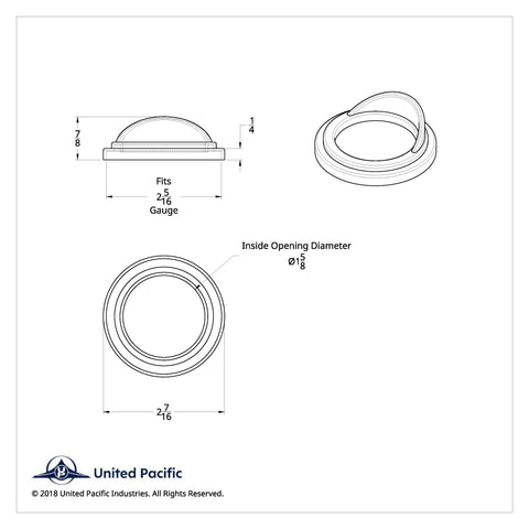 Chrome Plastic Small Gauge Bezel With Visor For Freightliner