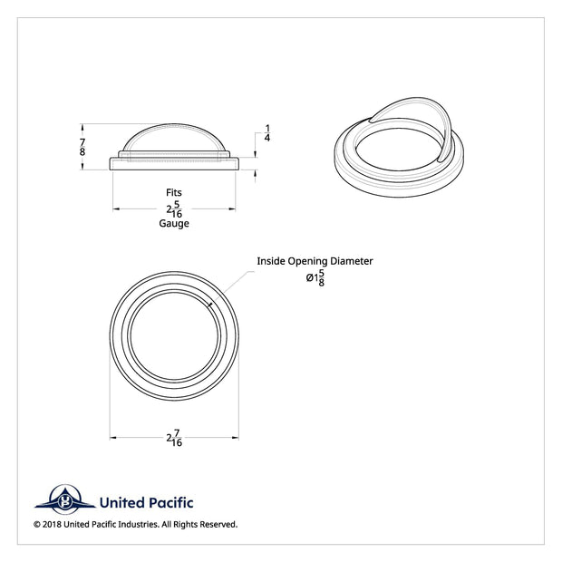Chrome Plastic Small Gauge Bezel With Visor For Freightliner