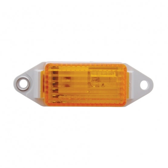 Rectangular Light (Clearance/Marker) With White Base - Amber Lens