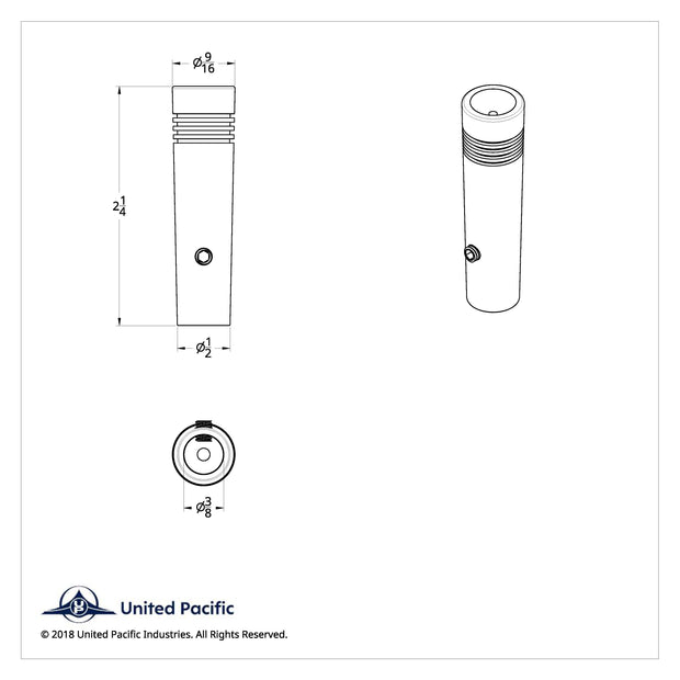 2-1/4" Long Aluminum Toggle Switch Extension With Crystal For Kenworth - Amber Crystal
