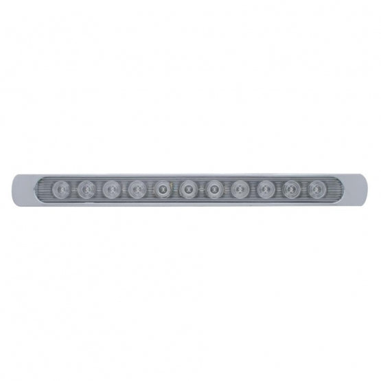 11 LED 17" Light Bar (Stop, Turn &amp; Tail) With Chrome Bezel - Red LED/Clear Lens