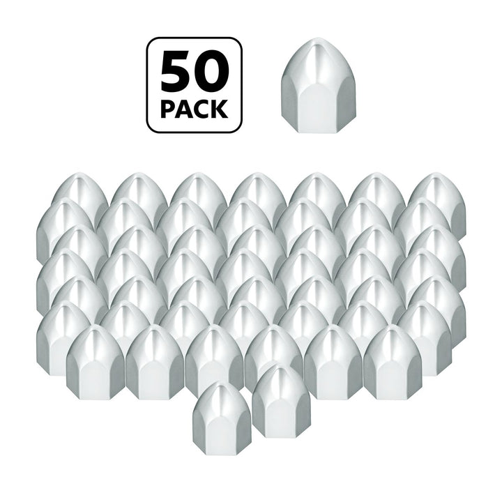 3/4" X 1 3/8" Chrome Plastic Bullet Nut Cover - Push-On (50-Pack)