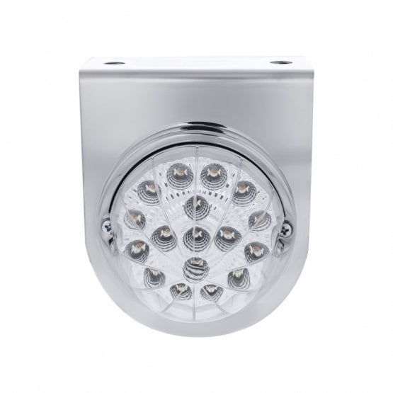 Stainless Light Bracket With 17 LED Dual Function Clear Reflector Light - Clear Lens