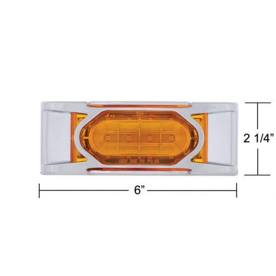 16 LED Reflector Light (Clearance/Marker) With Chrome Bezel - Amber LED/Amber Lens